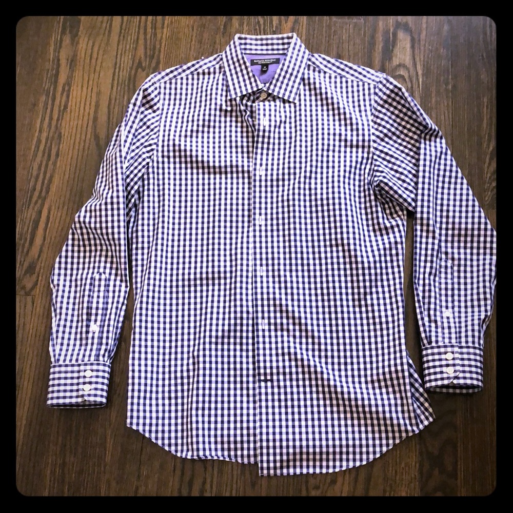 Banana republic navy gingham shirt